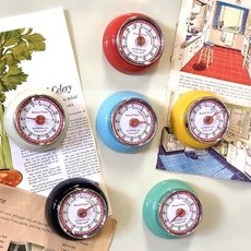 덜튼 레트로 아날로그 주방타이머 키친타이머, 아이보리, 1개