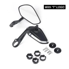 Triumph Rocket 3 Street Triple S 765 RSR Speed 1200RSRR 용 오토바이 핸들 바 백미러 엔드, 02 Shape WITH LOGO