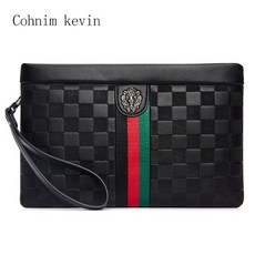 Cohnim kevin 男士手拿包, 黑色(頭層牛皮配PU)