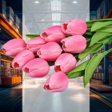 튤립 조화 4color 집들이선물 인조식물 집꾸미기 장식용품 가짜잎 소형조화, 화이트