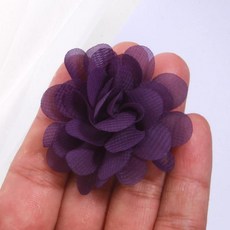 수제 작은 쉬폰 패브릭 인공 꽃 머리 웨딩 드레스 모자 홈 인테리어, 9. Purple