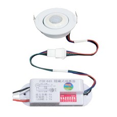 感應王 PIR-645GD 嵌入式紅外線感應器 DC12~24V 可調時間 日夜 距離 長亮, 1個