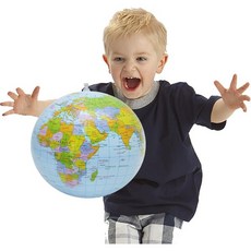 지구본 생일 홈스쿨링 팽창식 장갑 PVC 월드 글러브 - 대형 지구 해변 공 풀 장난감 파티 가방용 비치 볼 소재, 5 개 x 1