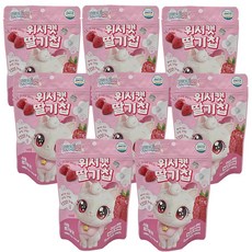 위시캣 딸기칩, 8개, 12g