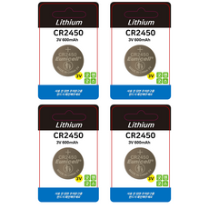 굿앤굿스 CR2450 유니셀 Eunicell 코인 건전지 현대 기아 BMW 스마트키, 4개, 1매입