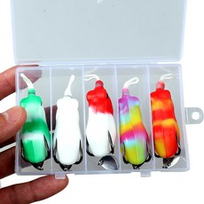 14g 가물치 루어 부드러운 개구리 유혹 프로그루어 통로 개구리 루어 개구리 루어 가물치 가물치미끼 개구리 낚시, 5개, 5PCS-BOXXED