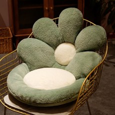 太陽花朵毛絨坐墊椅墊 辦公室久坐學生宿舍靠墊, 綠色, 1個