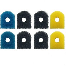 수족관 교체 필터 스펀지 어항 부품 8개 스펀지 블록(거친 2개 미세 탄화 4개), 수족관 교체 필터 스펀지, 어항 부품, 8개 스펀지 블