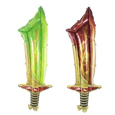 小宇宙精選 閃光寶劍氣球 大號加厚屠龍刀劍道具 發光玩具 夜市熱賣 派對用品, 發光屠龍刀 混色（101CM*40CM）, 1個