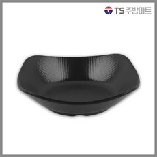 [돌산멜라민] 체크검정 멜라민 신사각찬기, 1개, 2호 (DS-7898/7760)