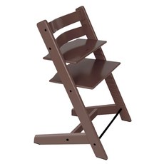 트리트랩 성장의자 높이조절 식탁의자 원목 공부의자 안전가드 포함, 브라운