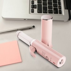 유유샵 립스틱 무선 충전 고데기, 핑크, HS1901