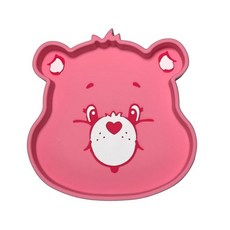 The Clever Baby Care Bears Love-a-Lot Bear 실리콘 흡착 플레이트 - 흡입력이 있는 아기 및 유아 플레이트 식품 등급 실리콘 BPA 프리 - 1