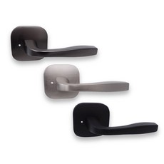 사각 방문손잡이 3801 3컬러 도어핸들 욕실 화장실 문고리 메탈 블랙 그레이, 옵션C 방문손잡이 3801BK 블랙, 1개