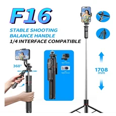 FANGTUOSI 새로운 1.7M 무선 Selfie 스틱 삼각대 Gopro 액션 카메라 용 접이식 스탠드 스마트 폰 균형 안, 05 Option 2