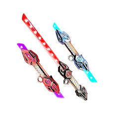 雷鳴刀刃光劍 升級版 變換光色 雙邊可伸縮, 鎏金紅, 1個