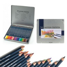 틴 필수품 수채 학교준비물 24색 전통 색연필 문화 색칠하기 75494EA 1(pc), 진하기