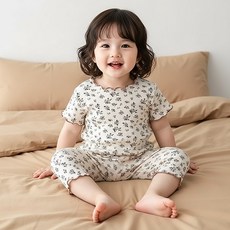 몽실이 잔꽃 골지 실내복