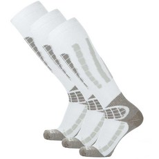 Pure Athlete 스키 양말 따뜻한 메리노 울 - 최고의 경량 얇은 스키 스노보드 양말 여성용 남성용(1쌍 - 실버/그레이 라지-XL), 3쌍 - 실버/그레이