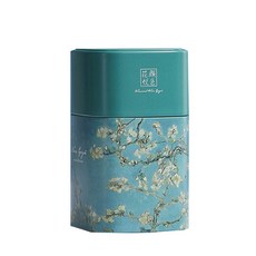 느슨한 잎 차 저장 커피 저장 용기 허브 숨김 항아리 금속 차 상자, 1개, Blue flower color