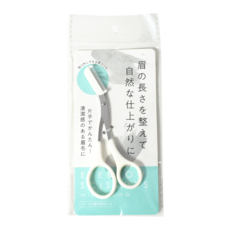 일본 빗달린 눈썹 다듬는 스텐 가위 13cm, 1개, 화이트