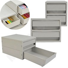 책상미니서랍장 약통 약 정리함 미니 서랍 서랍함 2단 레고정리 약서랍장, 회색, (중), 1개