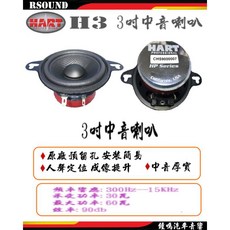 RSOUND HART H3 3吋 中音喇叭 CHS9000007 HP Series, 1個
