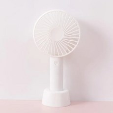 手持風扇 帶支架便攜式USB桌面風扇, 不含電池, 白色