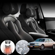 에쿠스(99~08) 3.3 차량용 3D 인체공학 목 허리 쿠션 세트 블랙 1개