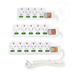보람스마켓 절전코드 비교환형 멀티콘센트 메인스위치 개별 1.5M 사무실멀티탭 책상콘센트 사무실콘센트, 4구