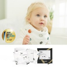 韓國DONO&DONO 100%純棉加大款口水巾手帕三入組，柔軟舒適，台灣總代理公司貨, 1個