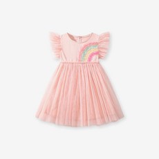 【洁白】女童網紗連衣裙 夏季公主裙