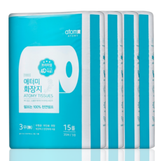 애터미 화장지 15롤 4세트 롤화장지 두루마리 휴지, 35cm, 60개입, 1개