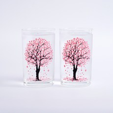 인생술잔 색이 변하는 벚꽃 맥주잔 240ml 세트, 2개