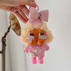 팝마트 크라이베이비 휴가 일기 인형옷 니트 방울 목돌이 스웨터 펜던트 토끼인형 신발 머리핀2개 세트 인형의상 인형액세서리, 아기가 없어요, 11 핑크 4피스 세트(머리장식+스웨터+펜던트+신발)