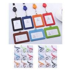 키밍 릴홀더 사원증케이스 가로형 세로형 목걸이줄 fra*959rl, 세로형_오렌지