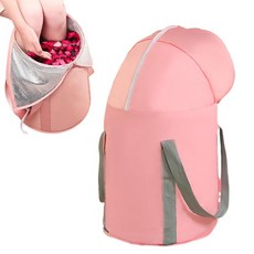 Ouliget 발을 담글 수 있는 접이식 버킷 휴대용 여행용 발 욕조 완전히 포장된 무릎 훈증 발에 몸을 담그는 야외 여행 캠핑 낚시용 풋 스파 가방 (블루), 핑크