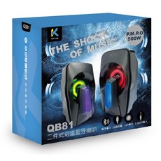 Knet QB81 2.0聲道 藍牙喇叭 3.5AUX+藍牙輸入 500W P.M.P.O LED燈, C