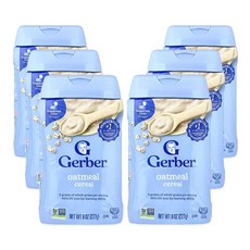 거버 단일 곡물 시리얼 (8oz), 오트밀, 227g, 6개