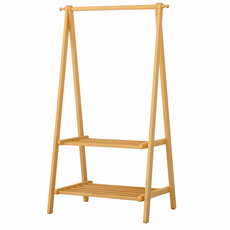 好的家居楠竹A型衣帽架 實木掛衣架 落地衣架 租屋族必備, 原色雙層