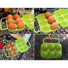 캠핑용 낚시 6구 계란 보관 플라스틱 케이스 2개 계란깨짐방지 계란판, 휴대용 에그홀더6구