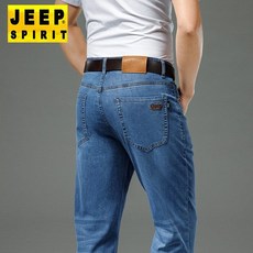 JEEP SPIRIT 지프 스피릿 청바지 남자 여름 새로운 디자인 남성 스타일 바지 가을 캐주얼 팬츠 스트레이트 신축성 얇은 남성 청바지 3005