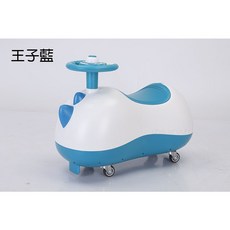 【淘氣寶貝】恐龍造型滑行車 360度萬向輪 扭扭車, 王子藍, 1個