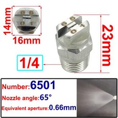 1/4 공기 분무 팬 노즐 스테인레스 스틸 고압 청소 기계 자동차 세탁기 헤드, 6501, 5)1pcs