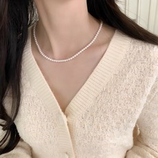 블루씨티 스왈 크리스탈 화이트 오스트리아 스왈 진주 목걸이