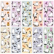 Laffact 할로윈 유령 고양이 독서 책갈피 - 으스스하고 귀여운 리더 책 선물 재미있는 호박 디자인 페이지 마커 애호가 학교 도서관 학생을 위한 생일 선물 보상 100개, Laffact 할로윈 유령 고양이 독서 책갈피 - 으스