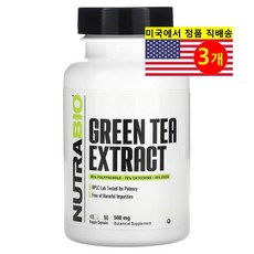 Nutrabio Labs 그린 티 추출 500mg Green Tea, 3개, 90정