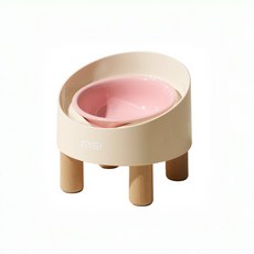 Makesure Pet 【犬貓適用 】 Rolls bowls 陶瓷寵物碗（高腳斜口護頸防打翻防濺出）, 粉色（24H出貨）, 1個