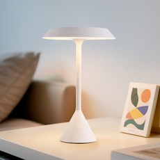 joxy 무선 충전식 우산 LED 스탠드 무드등 3색모드 T908-1, 흰색