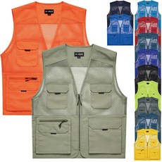 여름작업조끼 망사작업조끼 단체 봉사활동 주자 요원 안전 스태프 STAFF 낚시 주머니많은 L4480, 2XL, L4480_스틸블루